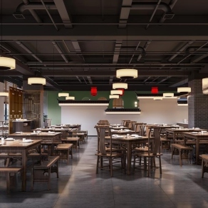 新中式中餐厅3D模型下载